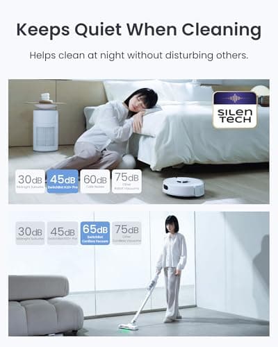 SwitchBot Robot Vacuum & Cordless Vacuum Cleaner K10+ Pro Combo, Self Emptying Up to 70 Days,Compact,Lightweight,Quiet,Support Matter,Work with Alexa,Google Home,Apple Home, for Carpet,Crevices,Stairs 8