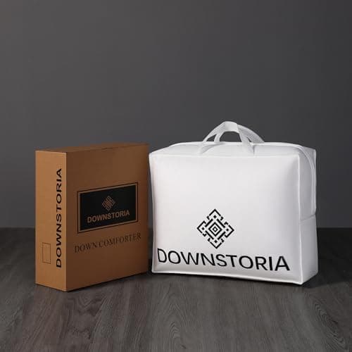 DOWNSTORIA Feather Down Comforter King Size Duvet Insert, Light Weight True Baffle-Box Noiseless Bedding Comforters, Soft Hotel Collection Bed Comforter, Medium Warmth - White, 106 X 90 in. 8
