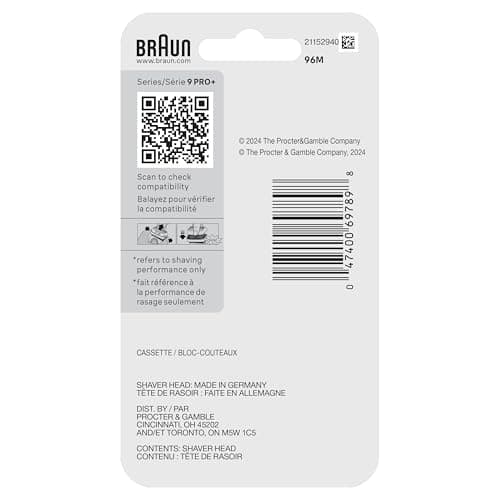 Series 9 Men's Electric Shaver Head ORIGINAL Replacement Blade, Silver 92S 10