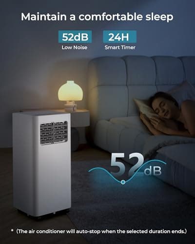 EUHOMY Portable Air Conditioners 8,000 Btu, 3 in 1 Portable Cooling AC with Dehumidifier, Fan, Sleep Modes, AC Unit with Remote Control & 24H Timer for Bedroom, Rooms, Apartments up to 350 Sq.Ft. 5
