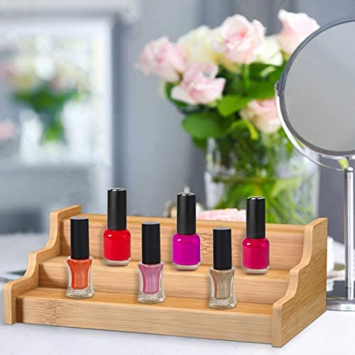 Spice Rack Kitchen Cabinet Organizer- 3 Tier Bamboo Expandable Display Shelf Yellow 5