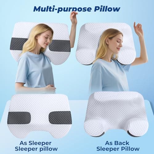 SAHEYER Side Sleeper Pillow with Arm Holes, 2 in 1 Shoulder Relief System for Rotator Cuff Pain, Memory Foam Pillow for Adults with 3 Arm Place Hole, Black 5