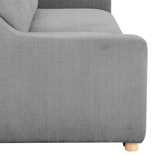 Serta Glendale 90.2" Queen Size Wall-Hugging Convertible Sofa, Dreamcoil Comfort, Chenille Fabric, Grey 11
