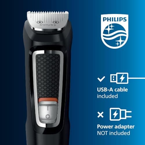 Norelco Philips Multigroom 3000 Series, All-in-One Trimmer, Beard Trimmer and Hair Clipper, 15-Piece Men's Grooming Kit for Head, Beard, Face, Nose, Ears, No Blade Oil Needed, Soft Pouch, MG3770/40 8