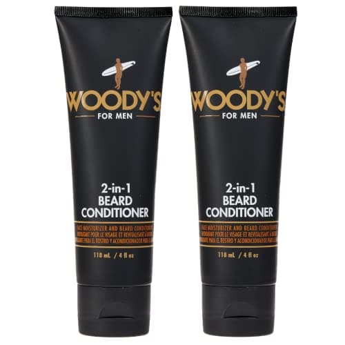 Woody's 2-in-1 Men Beard Conditioner, Beard Wash, Moisturize, Softens & Conditions Dry Flaky Beards, Enriched With Botanical Extracts and Essential Oils - 4 Fl Oz, 2 Pack