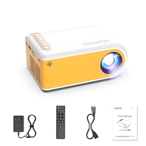 vamvo Mini Portable Projector Small VideoProjector for Home Theater Projectors, Outdoor Projectors Movie Use in Camping, Videos Can Be Easily Mirrored Directly to Projector