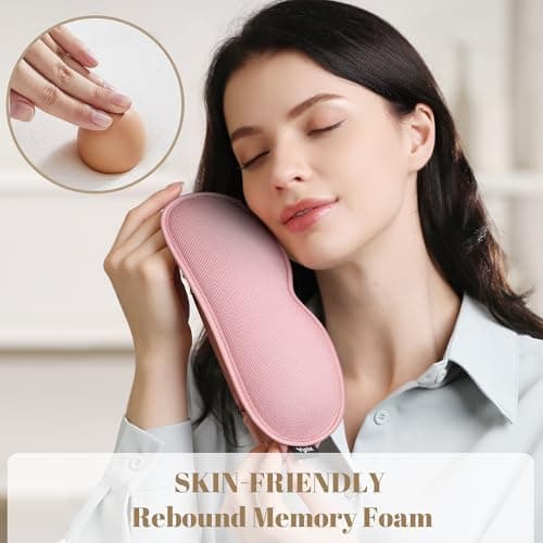 Vynix Sleep Mask for Women Men - 100% Blackout Eye Masks for Sleep, Lash Extensions 3D Contoured Sleeping Mask, Soft Adjustable Light Blocking Eye Cover Blindfold for Travel, Pink 8