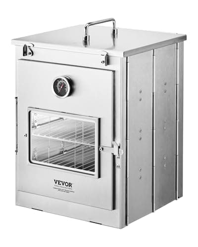 VEVOR Foldable Camping Oven, Stainless Steel Portable Camping Stove, with 3 Tier Grill, Handle and Thermometer, Use with Wood Burning Fire, Propane Stoves, for Baking Bread, Pizza, Outdoor Cooking