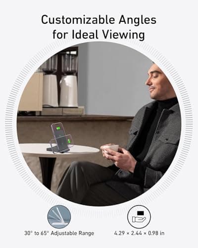 Jahobet Wireless Charger Stand - 15W QI Charger Pad for Samsung Galaxy S24 Ultra, S23, iPhone 15 Pro Max 14 13 12, Google Pixel 8 Pro 8a 7 Cordless Fast Charging Station 6