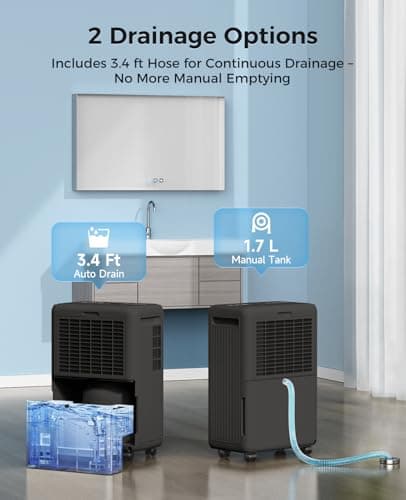 2000 Sq.ft Dehumidifier for Basement, Trazico 30 Pint Dehumidifiers for Home Large Room Bedroom Bathroom with Drain Hose, Intelligent Humidity Control, 3 Modes, 24H Timer, Auto Defrost, Black 3
