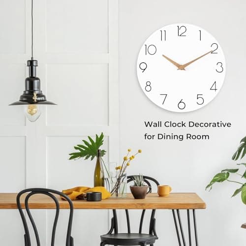 cicininc Wall Clock, White Silent Non-Ticking, Decorative Battery Operated Wall Clocks for Bedroom, Kitchen, Home, Office, School, Hotel (8 Inch) 6