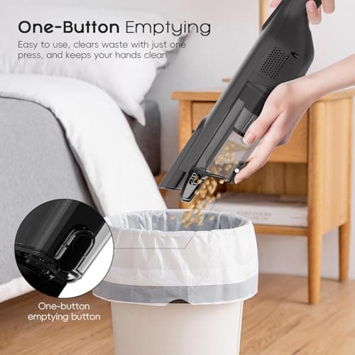 AYONTIN Cordless Handheld Vacuum, Lightweight Portable Handheld Vacuum Cleaner with Charging Dock, LED Light,Hand Vacuum Cordless Rechargeable with One-Touch Empty, Powerful Suction for Home,Car, Inky 9