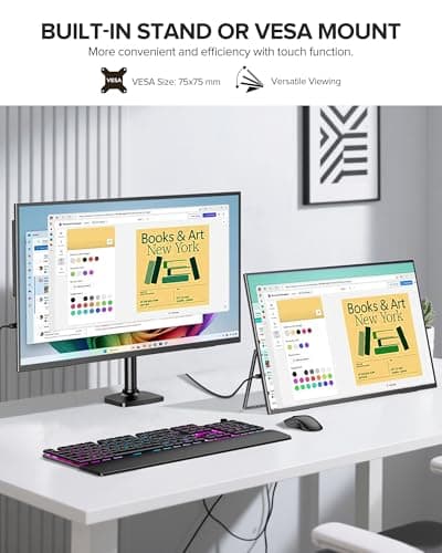 UPERFECT QLED 24" 120Hz Portable Monitor 1080P 125% sRGB 400Nits w/Stand & VESA, HDMI USB-C FHD Travel Monitor for Laptop/Gaming Devices/Phone/Mini PC, External Second Screen for Gaming & Work 4