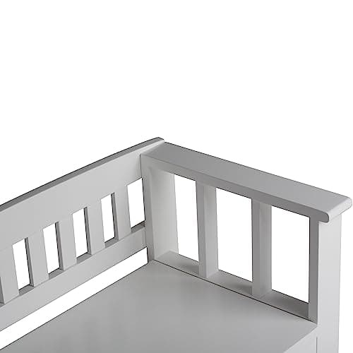 SIMPLIHOME Acadian Entryway Storage Bench - 48 inch Wide Solid Wood Hallway Seat in White, Transitional Bench for Entryway or Living Room with Lift-Up Lid and Spacious Storage 10