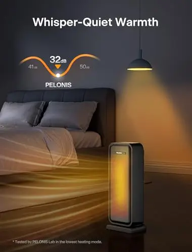 Pelonis 1500w Electric Space Heater for Indoor Use with Thermostat, Oscillation and Remote – Portable Ceramic Heater for Bedroom, Home and for Office Under Desk 6