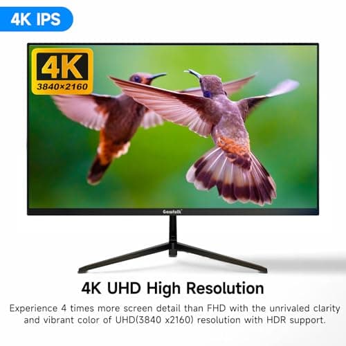 Gawfolk 27 Inch 4K Monitor IPS 60Hz, UHD 3840 x 2160p PC Monitors, Computer Dispaly for Home & Office, Support HDMI & DP, Wall Mount Compatible 3