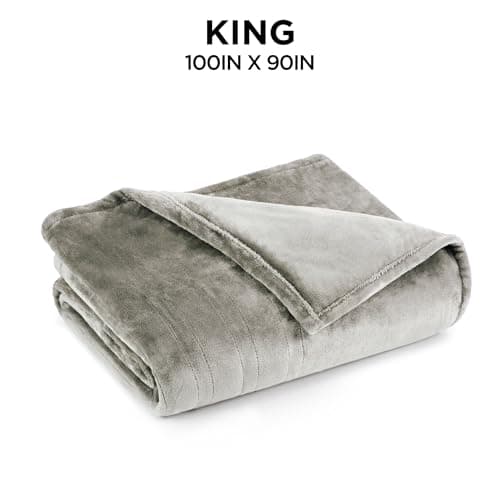 Brookstone Electric Heated Plush Blanket w/ 10 Heat Settings - Adjustable Timer, 12-Hour Auto Shut Off - Machine Washable & Dryer Safe - Polyester Velvet Blanket, King Size - Taupe 8