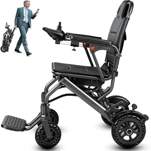 Electric Wheelchairs for Adults Lightweight Foldable - Only 36 lbs Folding Compact Power Wheel Chair, 12 Miles Long Travel Range Portable All Terrain Motorized Wheelchair for Seniors, Airline Approved