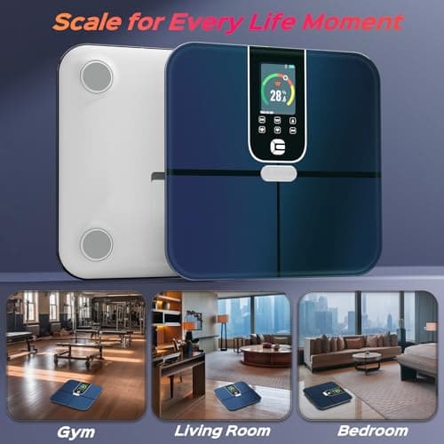 Scale for Body Weight and Fat, Lepulse 3.35" Color TFT Display Scale with Bmi Body Fat Muscle Mass, Smart Body Fat Scale with 22 Body Composition Metrics BMI Heart Rate, Bathroom Digital Scale 400lbs 9