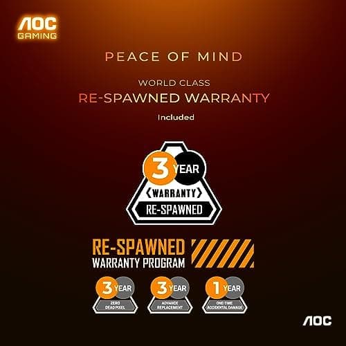 AOC Q27G3XMN 27" QHD Gaming Monitor, 2560x1440, Mini LED, 180Hz 1ms GtG, HDR 1000, sRGB137.5%, HDMI 2.0 x 1, DisplayPort 1.4 x1, Adaptive Sync, 3-Year Zero-Bright-dot 7