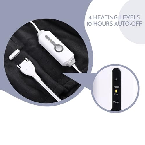 Electric Heated Blanket 72" x 84" Full Size Soft Fleece Heated Blanket, 4 Heating Levels ＆ 10 Hours Auto Off, Faster ＆ Warmer - Dark Grey 6