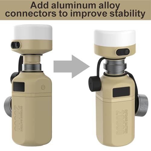 aswayke 20,000mAh Rugged Power Bank with Fast Charge USB-C PD, IP68 Waterproof Shockproof, Includes 420lm Bright Camping Lantern, Tactical Outdoor Charger for Hiking Camping Survival Emergency (Brown) 6