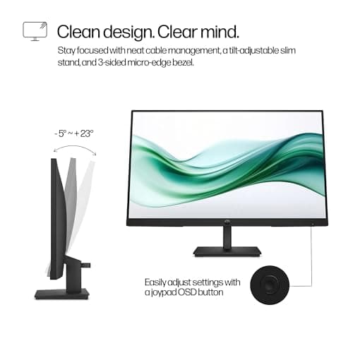 HP 24" Full HD (1920x1080) Computer Monitor Bundle with Docztorm Dock, 100Hz Anti-Glare Display, HDMI, VGA, VESA Mount (100x100mm), Ideal for Home & Business, Black Pack of 2 5