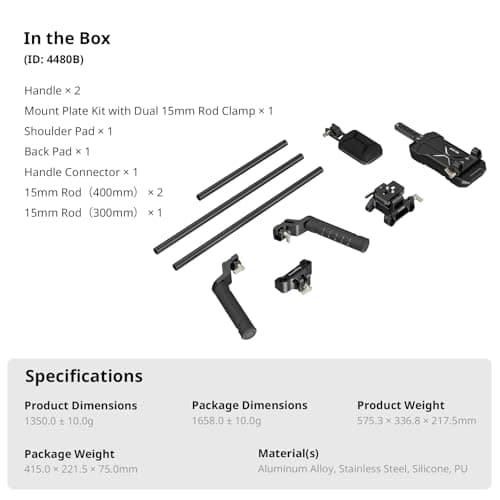 SmallRig Classic Shoulder Rig Kit, Lightweight & Portable (2.98 lb), Dual Handles 15mm Rods, Shoulder Mount Video Rig with Quick Release for Arca, for SmallRig Follow Focus, for DSLR, for Filmmaking 10