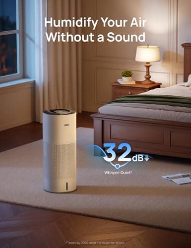 DREO Smart Evaporative Humidifier Large Room up to 1000ft², 800ml/h High Output Air Humidifiers for Bedroom, 10L, 50H Long Runtime with Precise Humidification for Plants, Home, Office, White, HHM774S 7