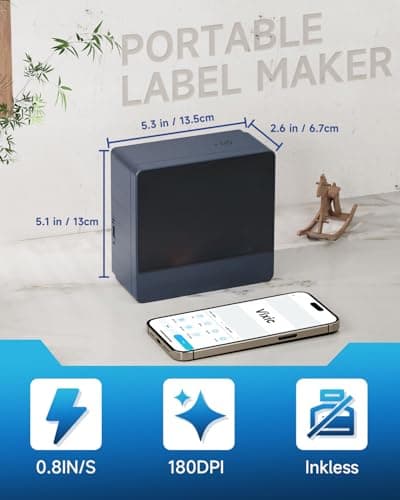 Vixic Label Maker Machine with-Tape,1 Inch Label Maker,P780BT Bluetooth Label Makers Phone Laptop Wireless Connection,Rechargeable Label Machine with Multiple Template Font for Office Small Business 7