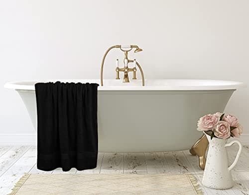 Utopia Towels - Luxurious Jumbo Bath Sheet 2 Piece - 600 GSM (35X70 Inches) 100% Ring Spun Cotton - Highly Absorbent and Quick Dry Extra Large Bath Towel - Super Soft Hotel Quality Towel (Black) 8