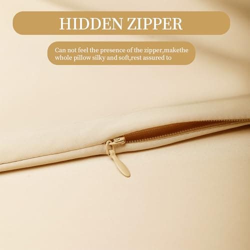Mulberry Silk Pillowcase for Hair and Skin Standard Size 20"X 26" with Hidden Zipper, Softer Than Silk Pillow Cases Queen Smooth Cooling Pillow Covers for Sleeping(Champagne Gold,Standard,1Pcs) 8