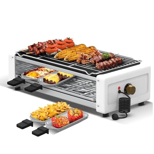 Corekit Smokeless Indoor Electric Grill 4 -in-1 Nonstick Countertop Grill for Kitchen & Dorm, Adjustable Temperature, Removable Plates, Easy to Clean, 1700W Electric Griddle for BBQ