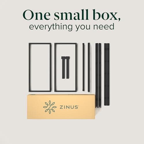 Zinus Lorelei 14 Inch Metal Platform Bed Frame, Steel Slat Support, No Box Spring Needed, Eco Friendly WonderBox(TM) Packaging, 12.4” Underbed Storage, Easy Assembly, Black, Twin 9