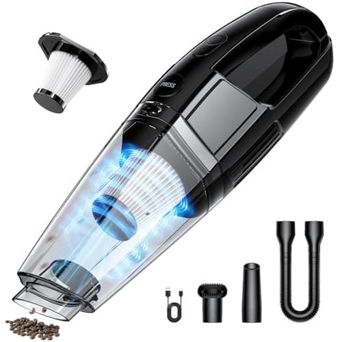 Eguink Cordless Handheld Vacuum 7000Pa Suction, 650mL Dustbin, 1.43 lbs Lightweight, Rechargeable, Ideal for Car & Home Use, 25-Minute Runtime
