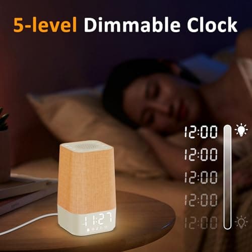 Wkzay White Noise Sound Machine: 30 Soothing Sounds, Sunrise Alarm Clock for Gentle Wake Up, Adjustable Volume & Night Light, Timer - Easy to Sleep, Relax, Focus 5