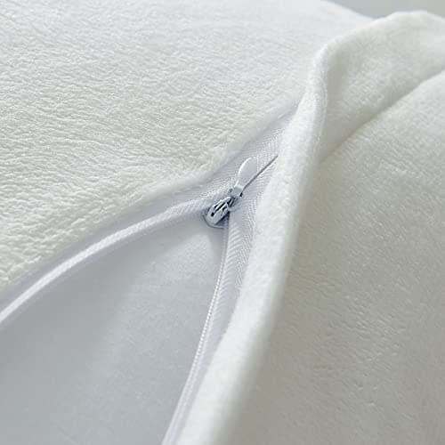 COIZA Body Pillow Cover, Big Plush Shaggy Luxury Ultra Soft Body Pillowcase with Zipper, Throw Body Pillow Cases (White, 21 * 54") 5