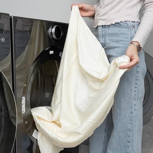 Organic Cotton Queen Fitted Sheet - 400 Thread Count, 100% GOTS Certified Organic Cotton, Breathable, Unbleached, All-Natural, Cooling Sateen Fitted Sheets with Elastic (Queen - Off White) 5