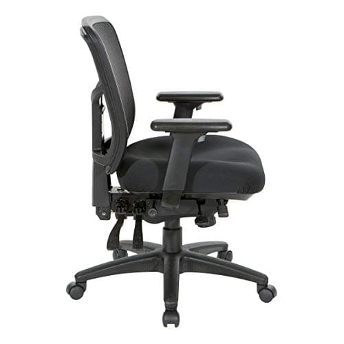 Office Star ProGrid Breathable Mesh Manager's Office Chair with Adjustable Seat Height, Multi-Function Tilt Control and Seat Slider, Mid Back, Coal FreeFlex Fabric 5