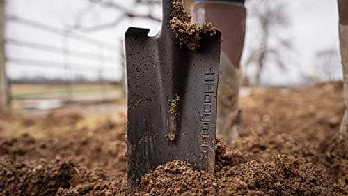 Hooyman Spade Shovel with Heavy Duty Carbon Steel Head Construction, Ergonomic No-Slip H-Grip Handles, D Handle, and Oversized Steps for Gardening, Land Management, Yard Work, Farming and Outdoors 5