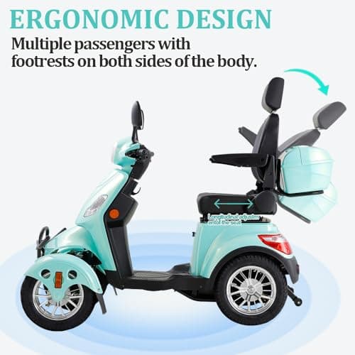 Mobility Scooter，Electric Mobility Scooter，Mobility Scooters for Adults，Heavy-Duty 4 Wheel Mobility Scooters，Heavy Duty Mobility Scooters for Seniors (xl-4l Green-6) 6