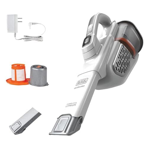 BLACK+DECKER Dust Buster Hand Held Vacuum Cordless Rechargeable, Portable Vacuum for Car, Extended Runtime, Powerful Suction, Extra Long Crevice Tool, AdvancedClean+ (HHVK320J10)