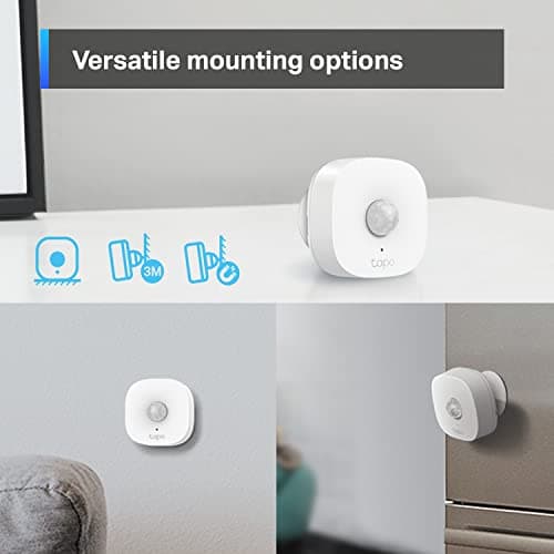 TP-Link Tapo Motion Sensor, Requires Tapo Hub, Long Battery Life w/Sub-1G Low-Power Wireless Protocol, Wide Range Detection, Adjustable Sensitivity, Real-Time Notification, Smart Action, Tapo T100 8