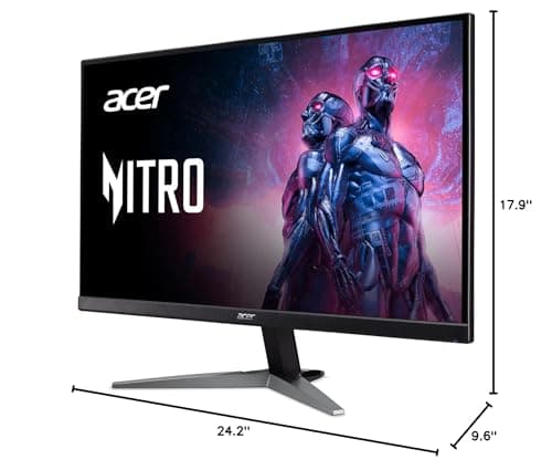 acer Nitro 27" WQHD 2560 x 1440 PC Gaming Monitor | AMD FreeSync Premium | Up to 240Hz Refresh | Up to 0.5ms HDR350 | DCI-P3 90% | 1 x Display Port 1.4 & 2 x HDMI 2.1 | KG271U Xbmiipx 12
