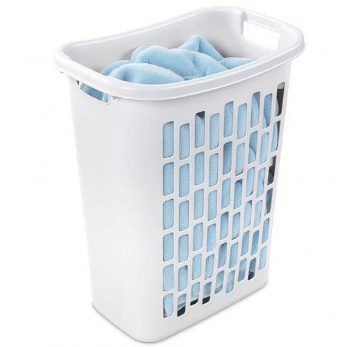3-Pack Tall & Slim Open Rectangular Plastic Laundry Hamper for Adults – With Handles for Transporting Clothes, Ideal for Bathroom, Bedroom Closets & Laundry Room, Large Capacity, White 6