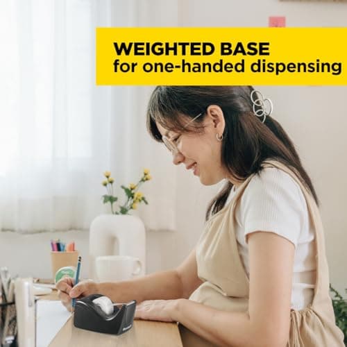 Scotch Desktop Tape Dispenser, Black Two-Tone, 1 Dispenser/Pack (C60-BK) 8