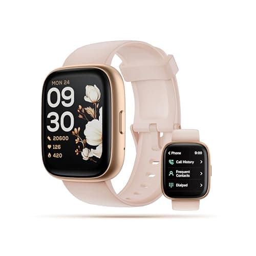 KEEPONFIT Smart Watch, 1.83" Touch Screen Smartwatch with Alexa Built-in IP68 Waterproof, Pedometer, Fitness Tracker with 100 Sports Modes Heart Rate/SpO2/Stress/Sleep Monitor for Men and Women (Pink)