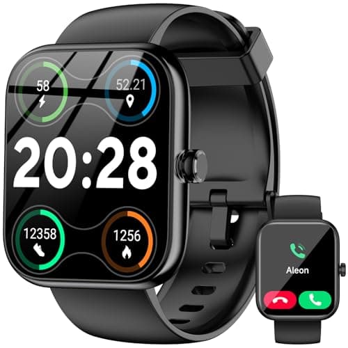 Smart Watch with Alexa, 1.83" HD Fitness Tracker, Message Notifications, IP68 Waterproof, 120+ Sport Modes, 24/7 Heart Rate & Sleep Monitor, Long Battery Life, Compatible with iPhone Android(Black)