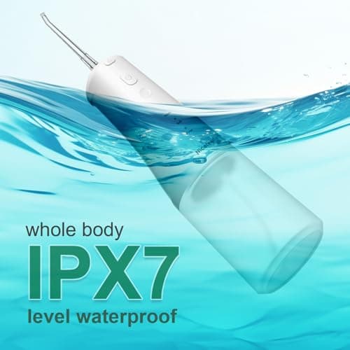 Nicefeel Water Dental Flosser Pick for Teeth 3 Modes Cordless Portable Water Teeth Cleaner Ipx7 Waterproof Oral Irrigator 300ml Tank Water Teeth Cleaner Rechargeable Flossing (White, 3 Modes) 9