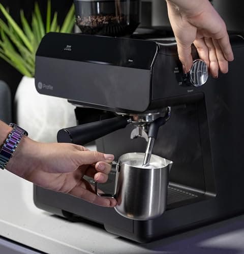 Profile GE Semi Automatic Espresso Machine + Steam Frother | Italian-Made 15 Bar Pump for Balanced Extraction | 15 Adjustable Grind Size Levels | WiFi Connected for Drink Customization | Black 5